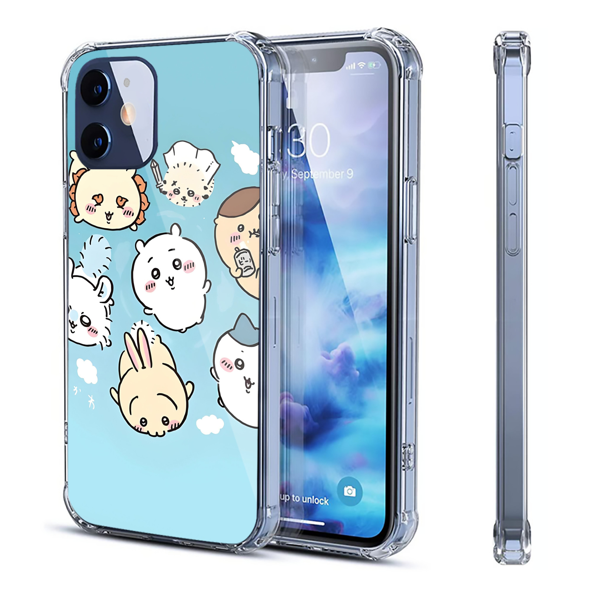 （画像用） ちいかわ Chii-kawa 【iPhone 12シリーズ対応】透明スマホケース（クリアソフトケース）